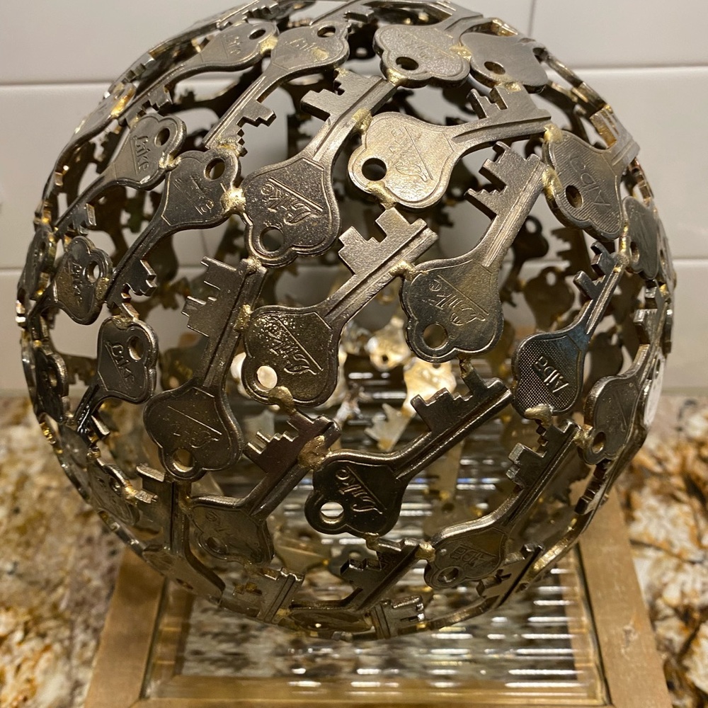 Beautiful, unique sphere made entirely of keys